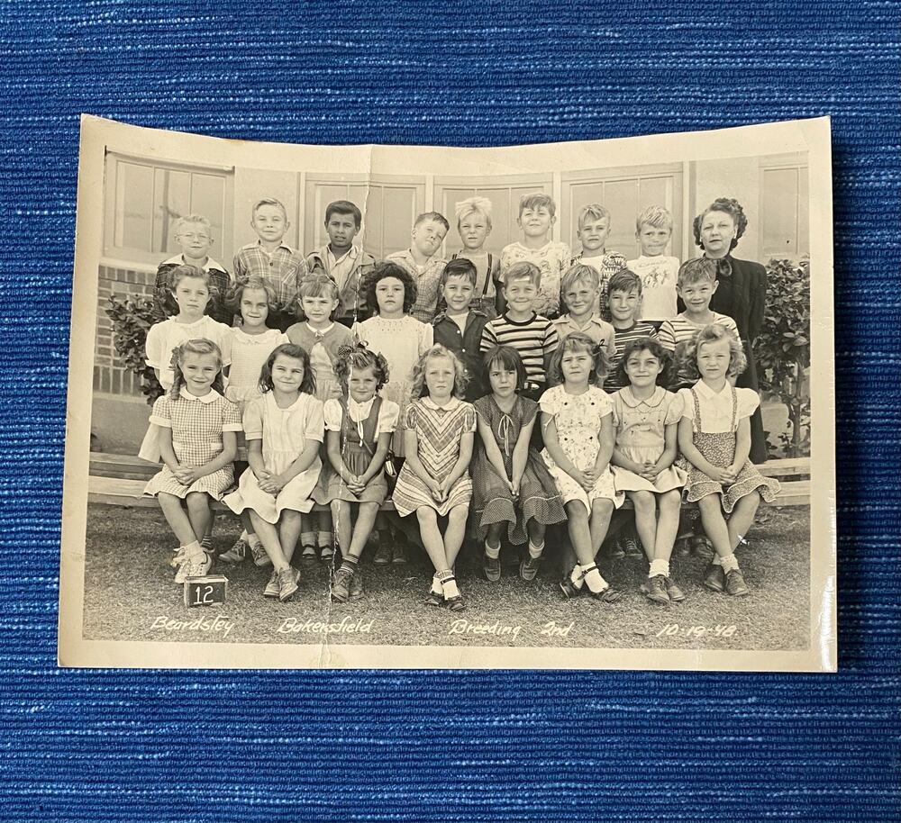 VTG 1948 Beardsley Bakersfield California School Class Photo Breeding 2nd Grade